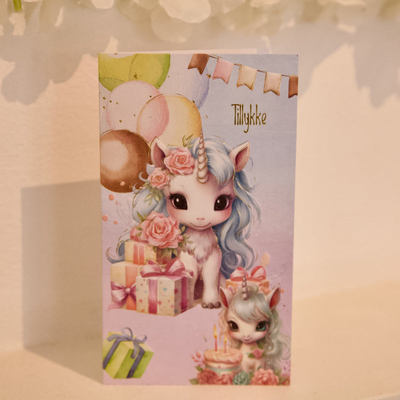 Unicorn fødselsdagskort