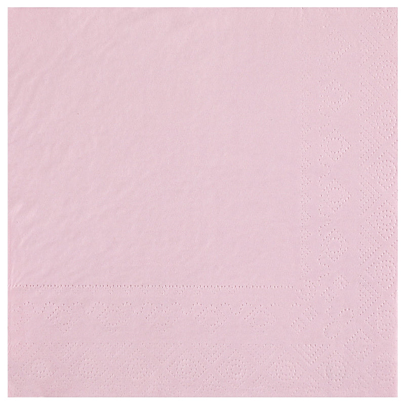 Smukke Crystal servietter i Light Pink til bryllup, barnedåb, baby shower og fødselsdag. 2-lags papirservietter i størrelsen 33 x 33 cm. Pakke med 25 stk.