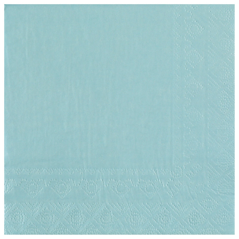 Elegante Crystal servietter i Light Blue til barnedåb, bryllup, konfirmation og sommerfest. 2-lags papirservietter i størrelsen 33 x 33 cm. Pakke med 25 stk.