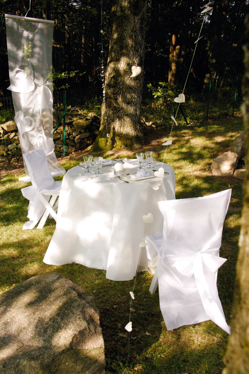 Harmony Rund Dug Ø 240 cm – Hvid luksus nonwoven dug
