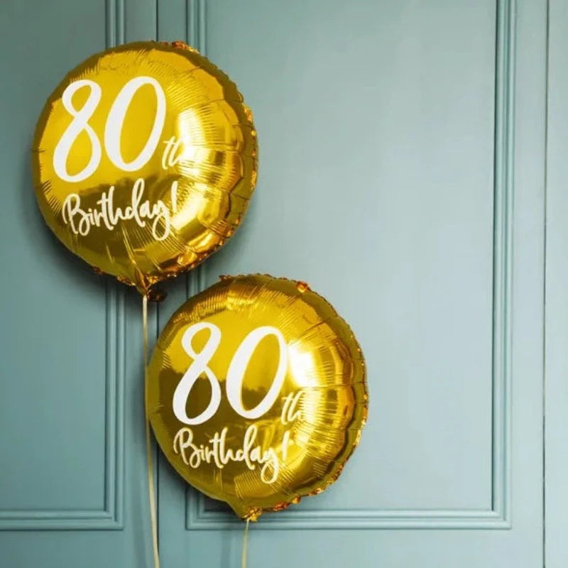 80 års folie fødselsdagsballon i guld