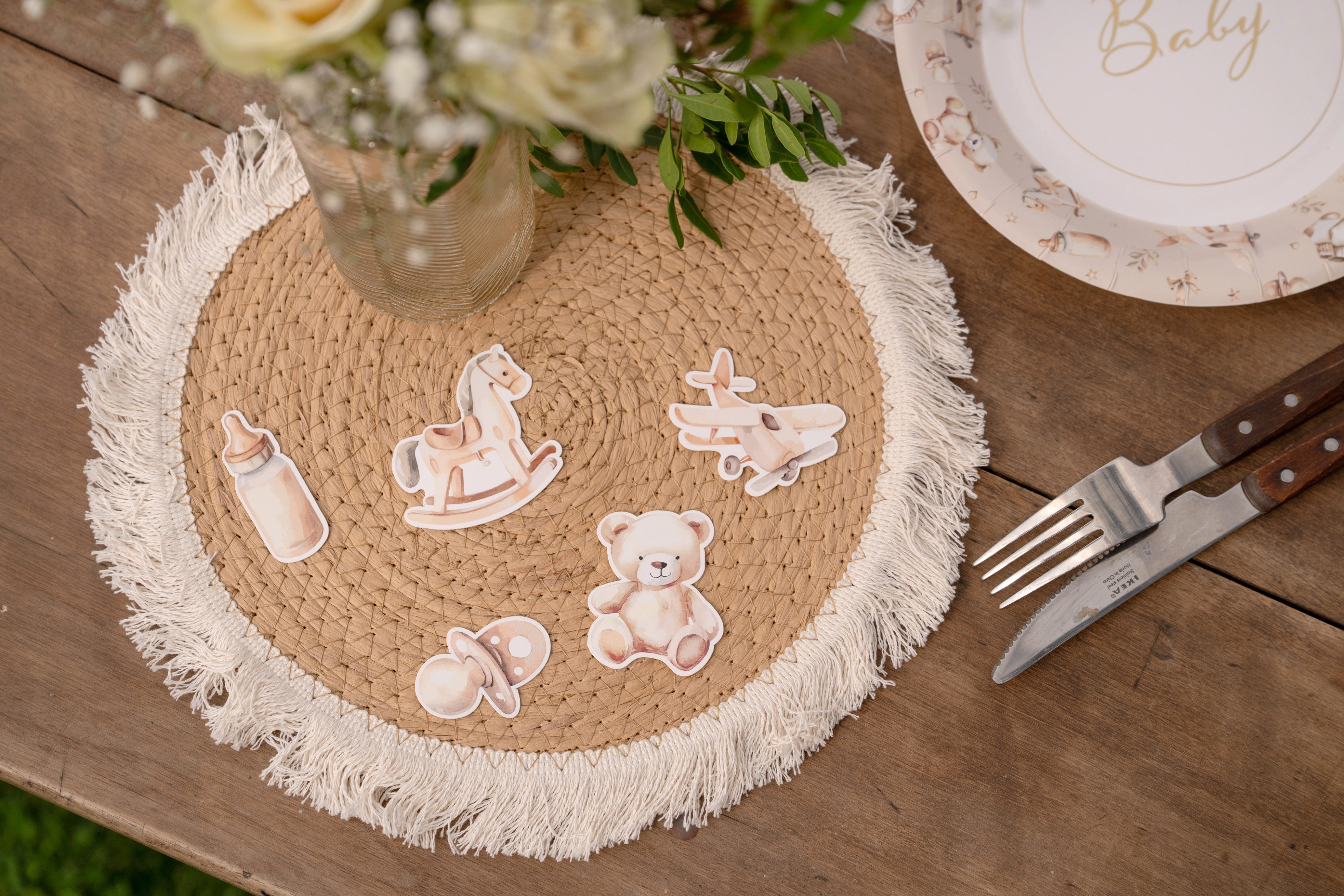 Bordpynt Little Teddy – ivory, 25 stk.