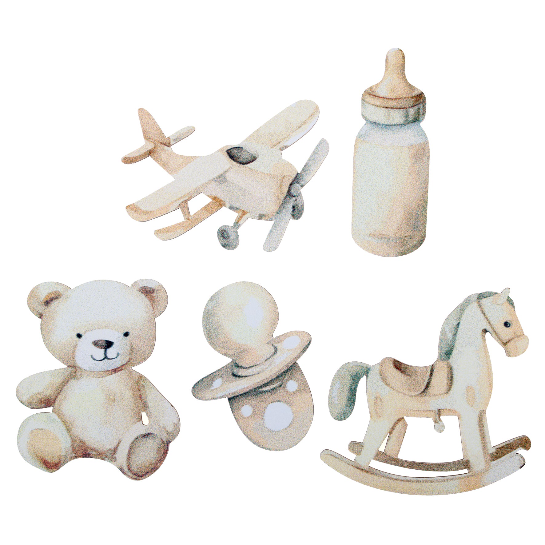 Sød bordpynt med Little Teddy-motiv i ivory, som kan spredes mellem tallerkner, glas og dekorationer. En fin detalje til babyshower, barnedåb, navngivningsfest eller den første fødselsdag. 