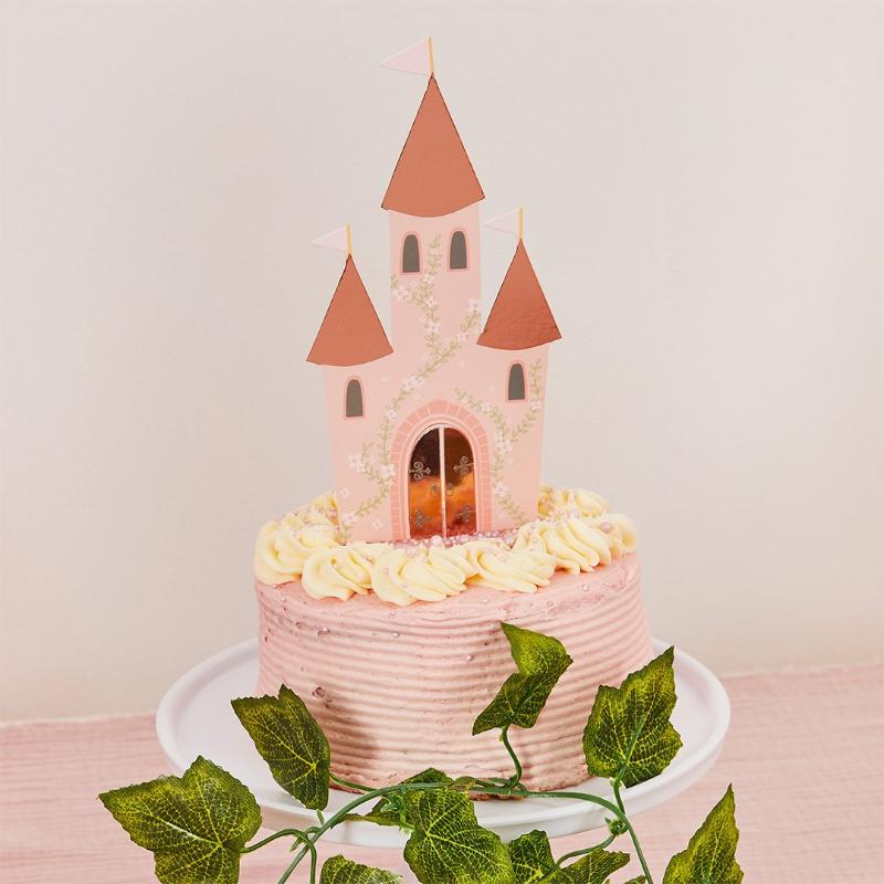 Prinsesse slot caketopper, kagepynt til prinsessefest
