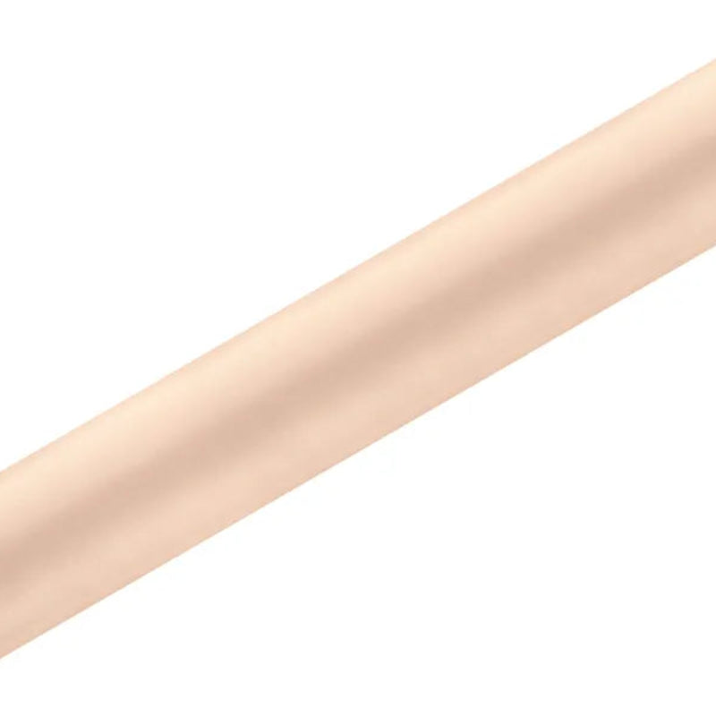 Satin bordløber i sart fersken – 36 x 900 cm. Perfekt til bryllup, dåb og elegant borddækning. 1 stk. / 9 løbende meter.