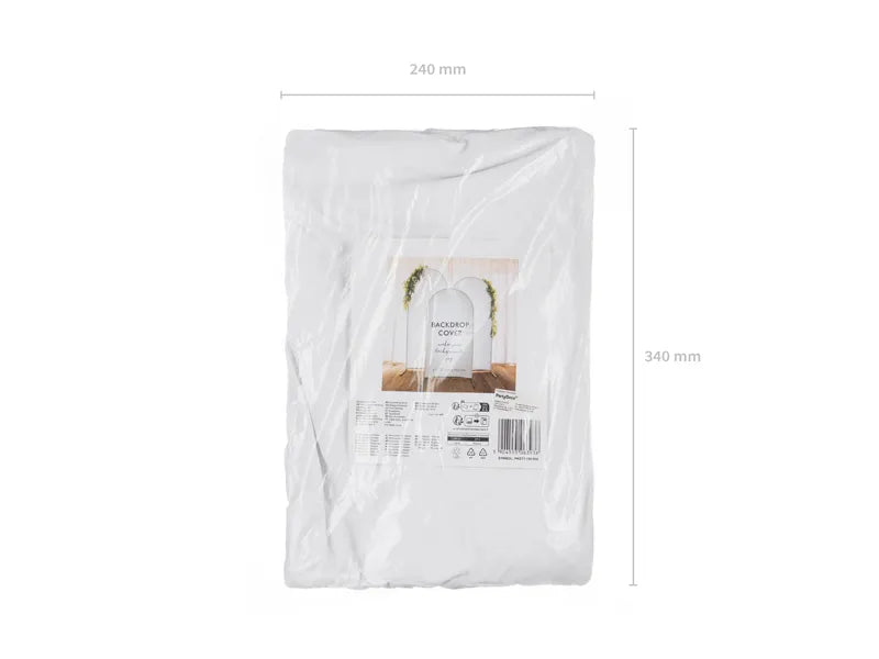 Hvidt backdrop cover 150 x 80 cm i emballage