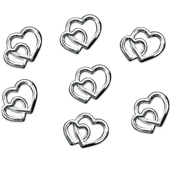 Konfetti hjerter sølv 10 mm – 25 stk.