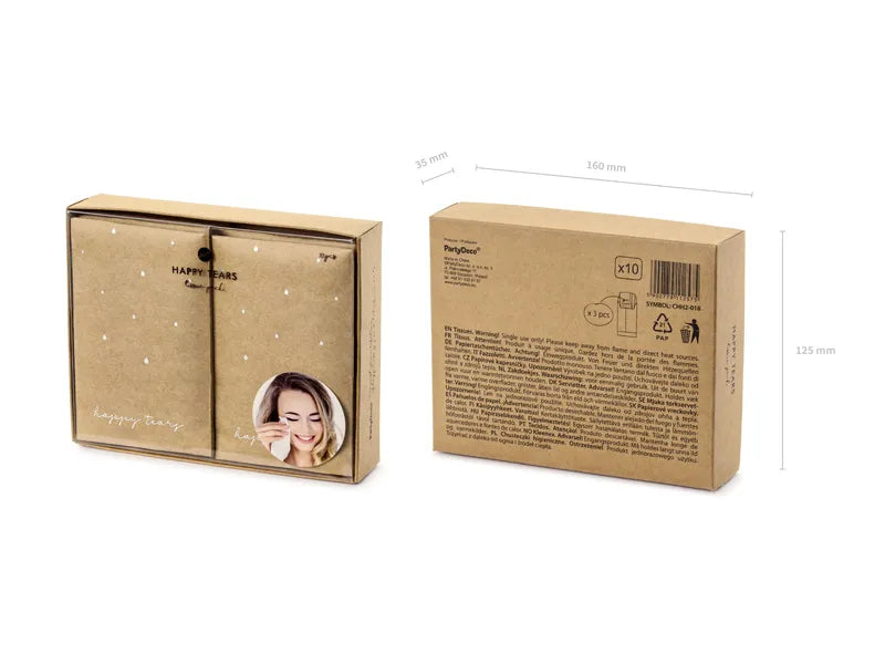 Lomme Servietter “Happy Tears” – Sølv (10 stk.)