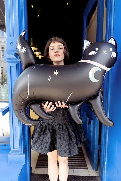 Katte folieballon sort 81 x 80 cm