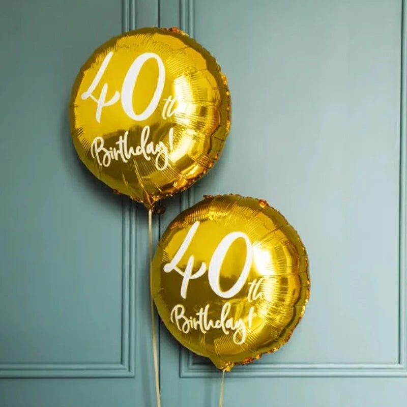 40 års folie fødselsdagsballon i guld