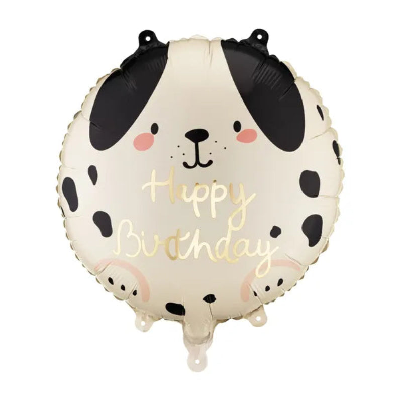 Happy Birthday folieballon hund 35 cm

Rund Happy Birthday folieballon 35 cm med hundemotiv i creme, sort og guld. Perfekt til fødselsdag og ballonbuketter. Kan fyldes med luft eller helium. En lille heliumflaske kan oppuste ca. 12-14 balloner i denne størrelse.
