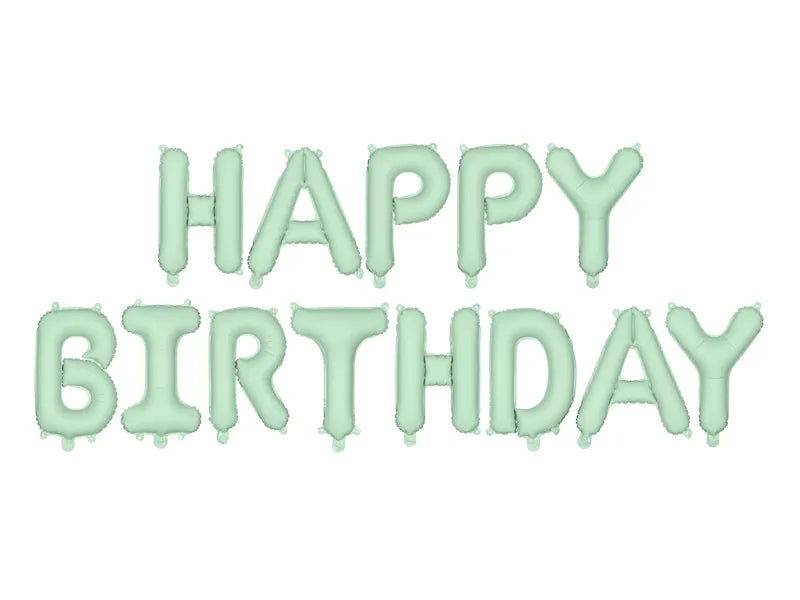 Grøn Happy Birthday balloner