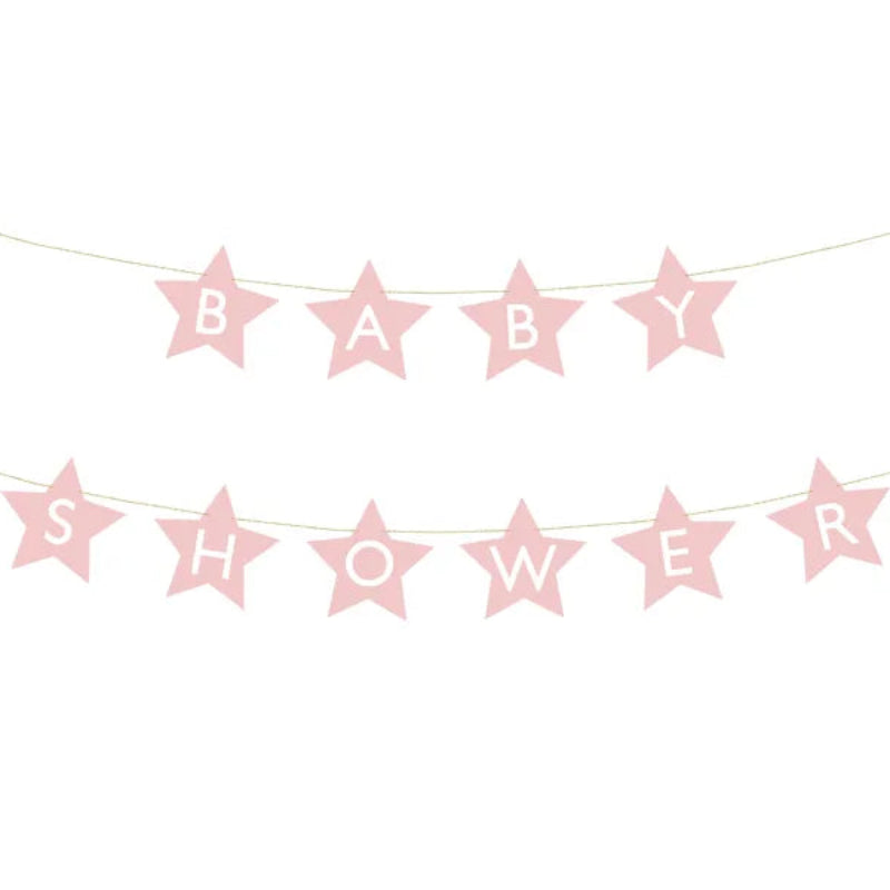 Baby Shower banner lyserød 290 cm

Baby Shower banner 290 cm i lyserød med stjernedesign. Perfekt til babyshower dekoration over gavebord eller dessertbord. Fremstillet i papir med ca. 3 m snor. Skab en sød og festlig stemning.