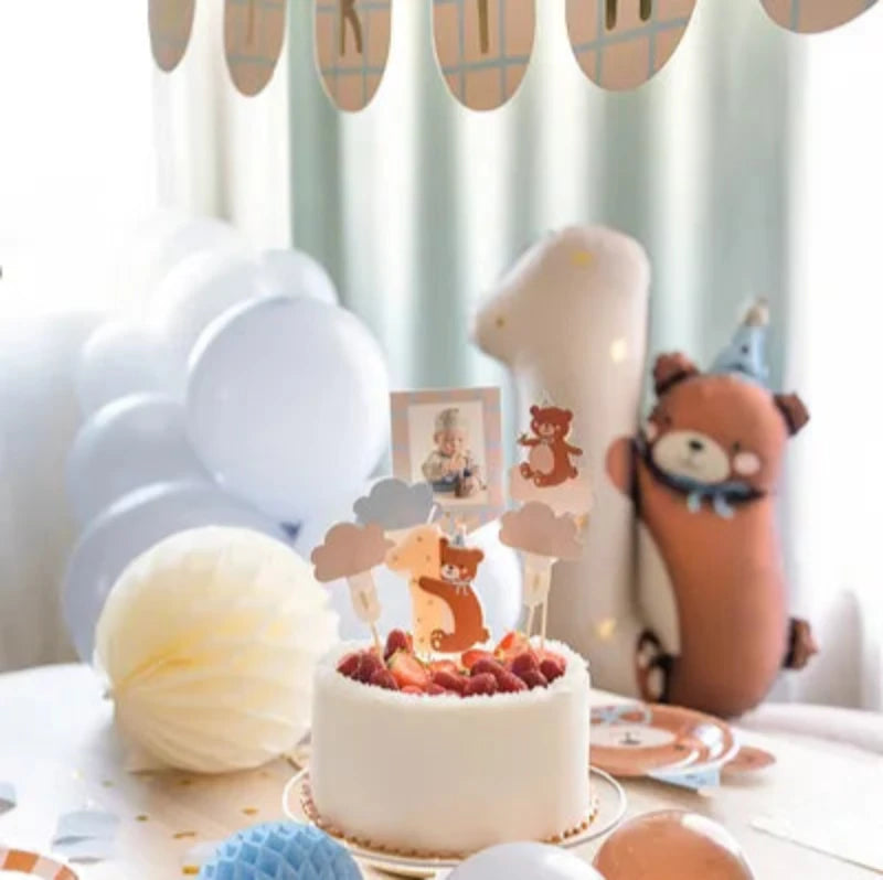 1 års fødselsdags caketopper med bamse
