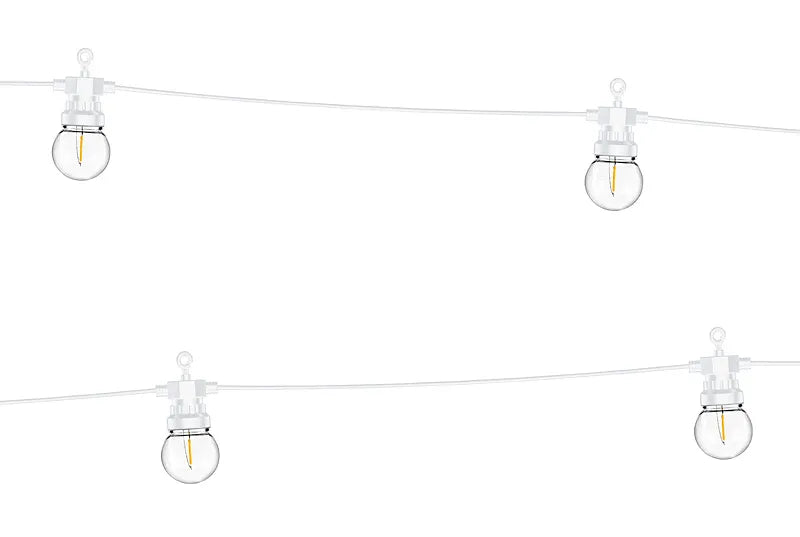 Led lyskæde retro i hvid 5 meter