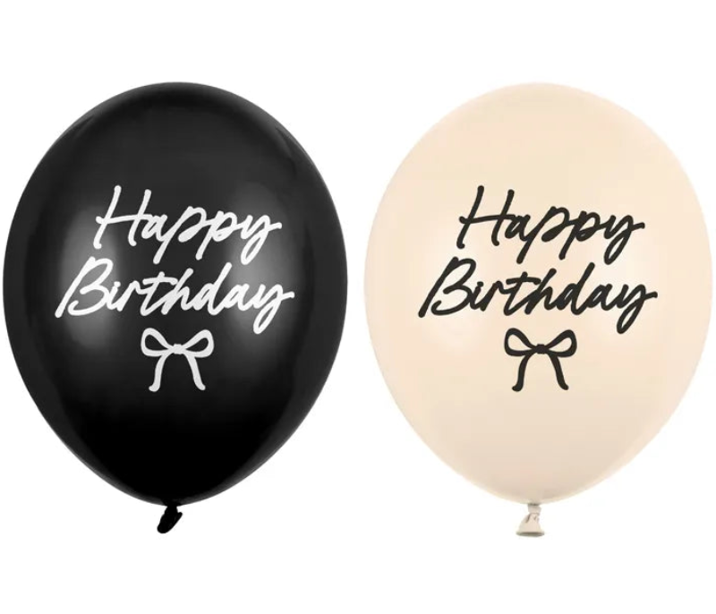 Happy Birthday latexballoner 30 cm – sløjfer

Latexballoner Happy Birthday 30 cm med sløjfemotiv i Pastel Black og Pastel Nude. Dobbeltsidet print. 50 stk. Perfekte til fødselsdag, ballonbuer og festdekorationer. Kan fyldes med luft eller helium.