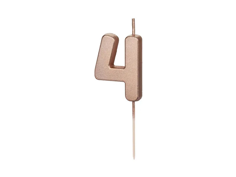 Kagelys Tal 0–9 – Rose Gold 4,5 cm