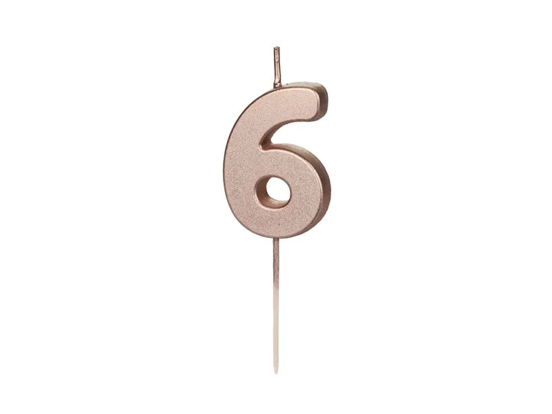 Kagelys Tal 0–9 – Rose Gold 4,5 cm