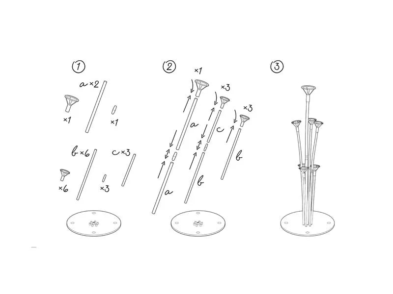 Ballonstativ til 7 balloner – 72 cm