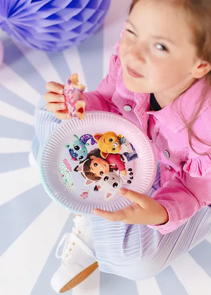 Gabby’s Dollhouse paptallerkner – 23 cm, mix (6 stk.)