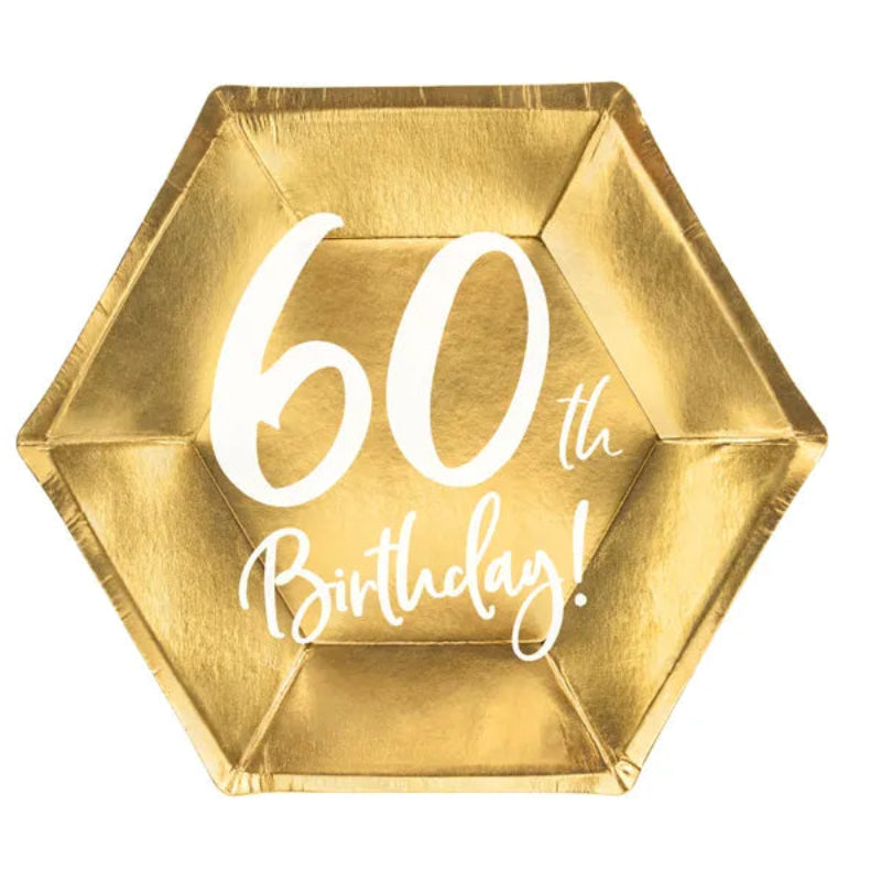 60 års fødselsdags tallerkner i guld