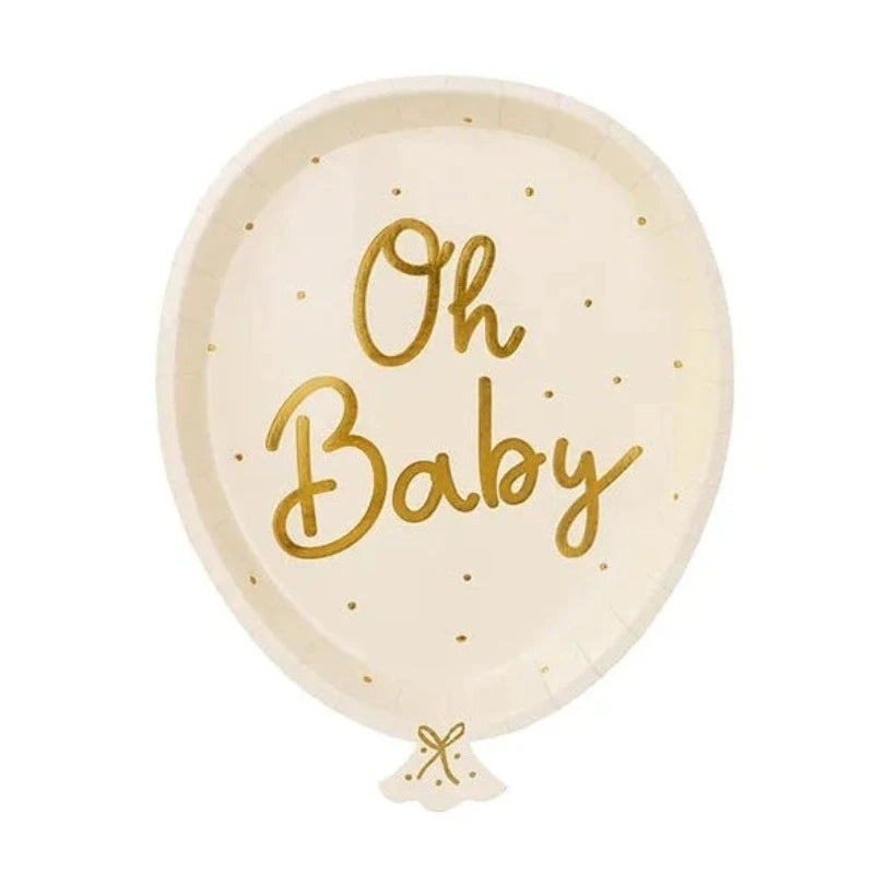 Oh baby tallerkner til barnedåb og babyshower