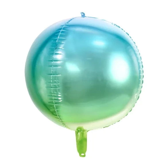 rund ballon grøn og blå