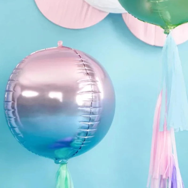 Violet& blå rund folieballon 35cm
