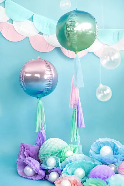 Violet& blå rund folieballon 35cm