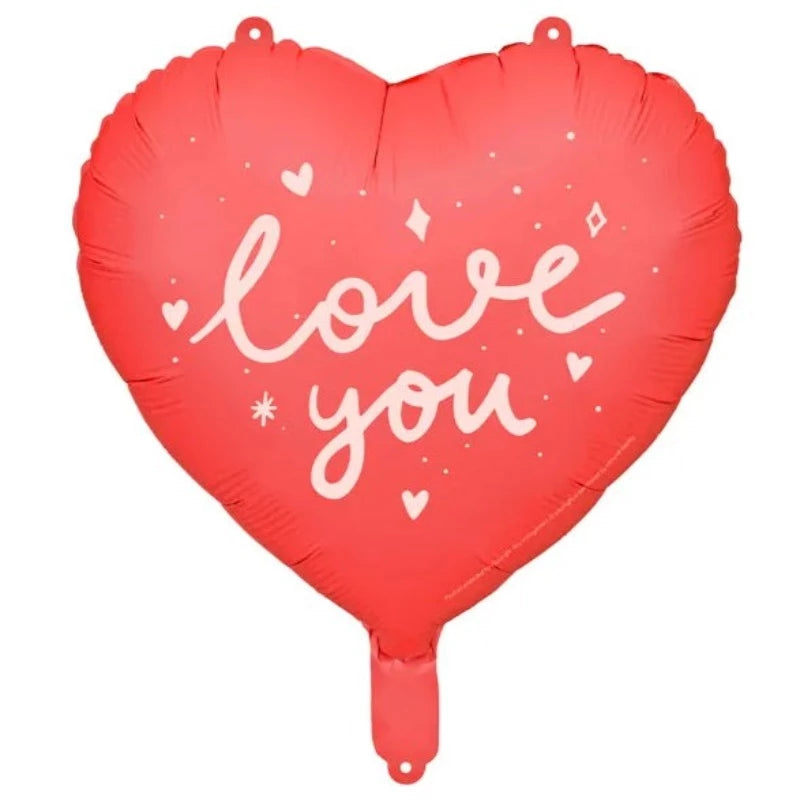 Love you hjerteballon rød