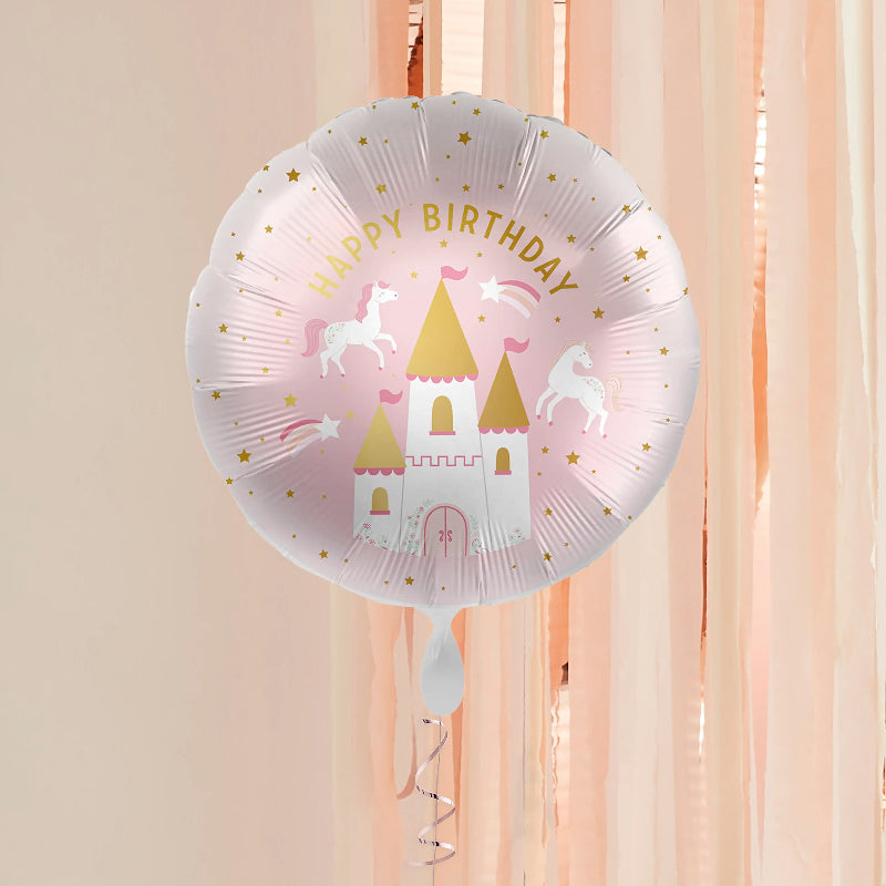 Princess Party Happy Birthday folieballon – perfekt til prinsessefesten