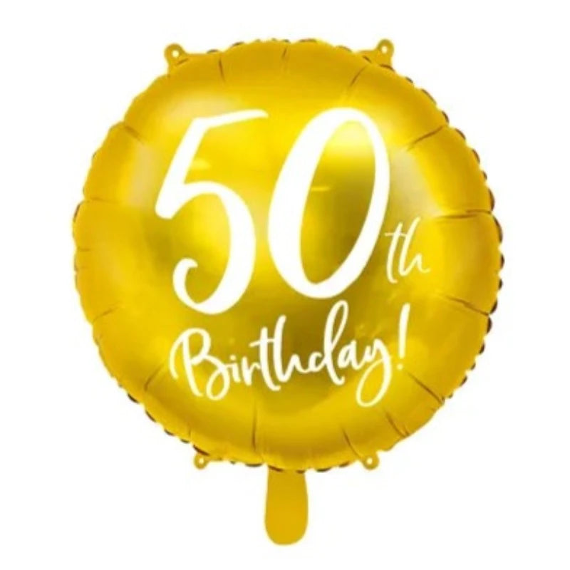 50 års folie ballon i guld