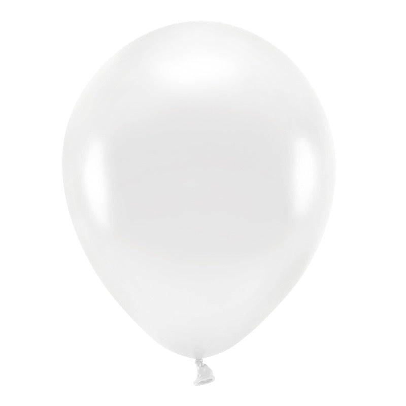 Hvid metallic Balloner 30 cm * eco