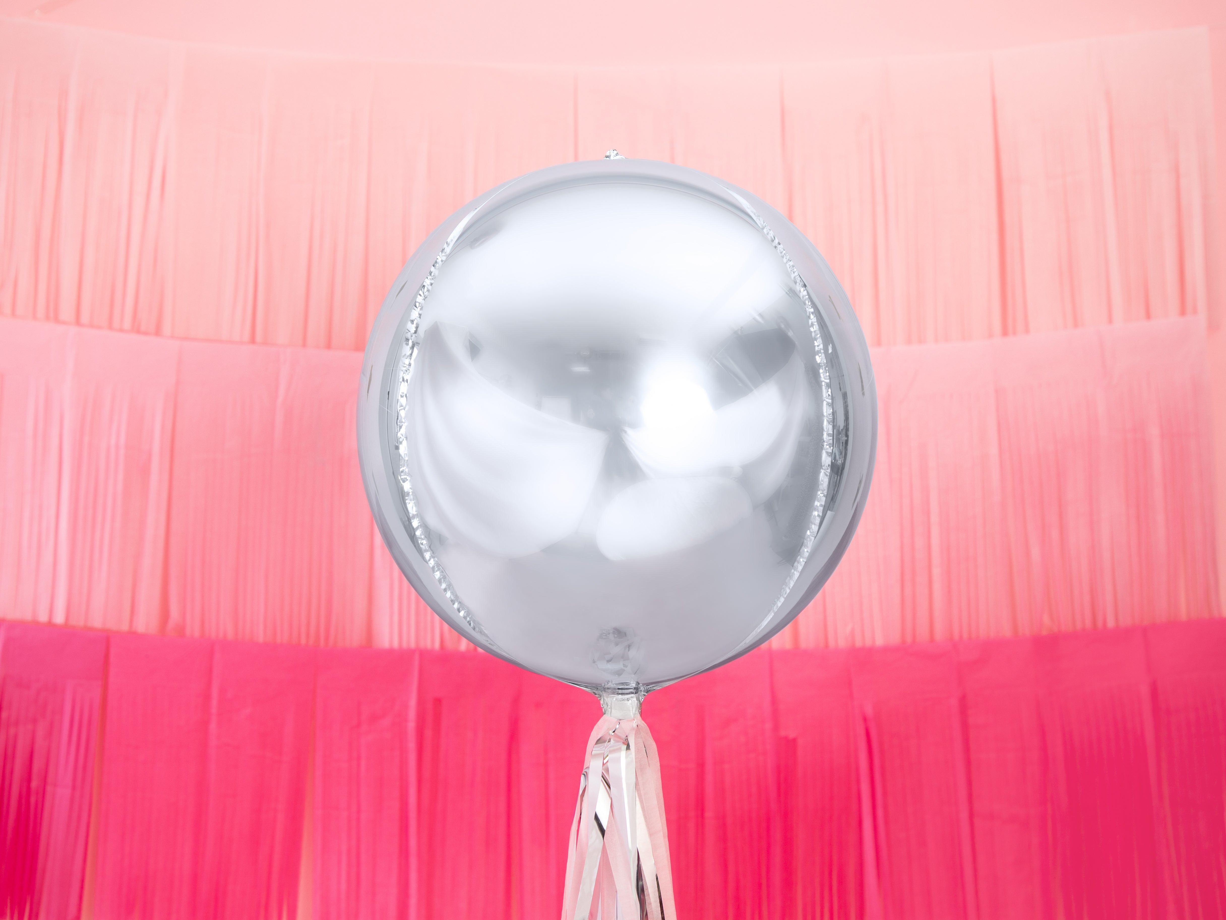 Rund folieballon i sølv ca. 40 cm