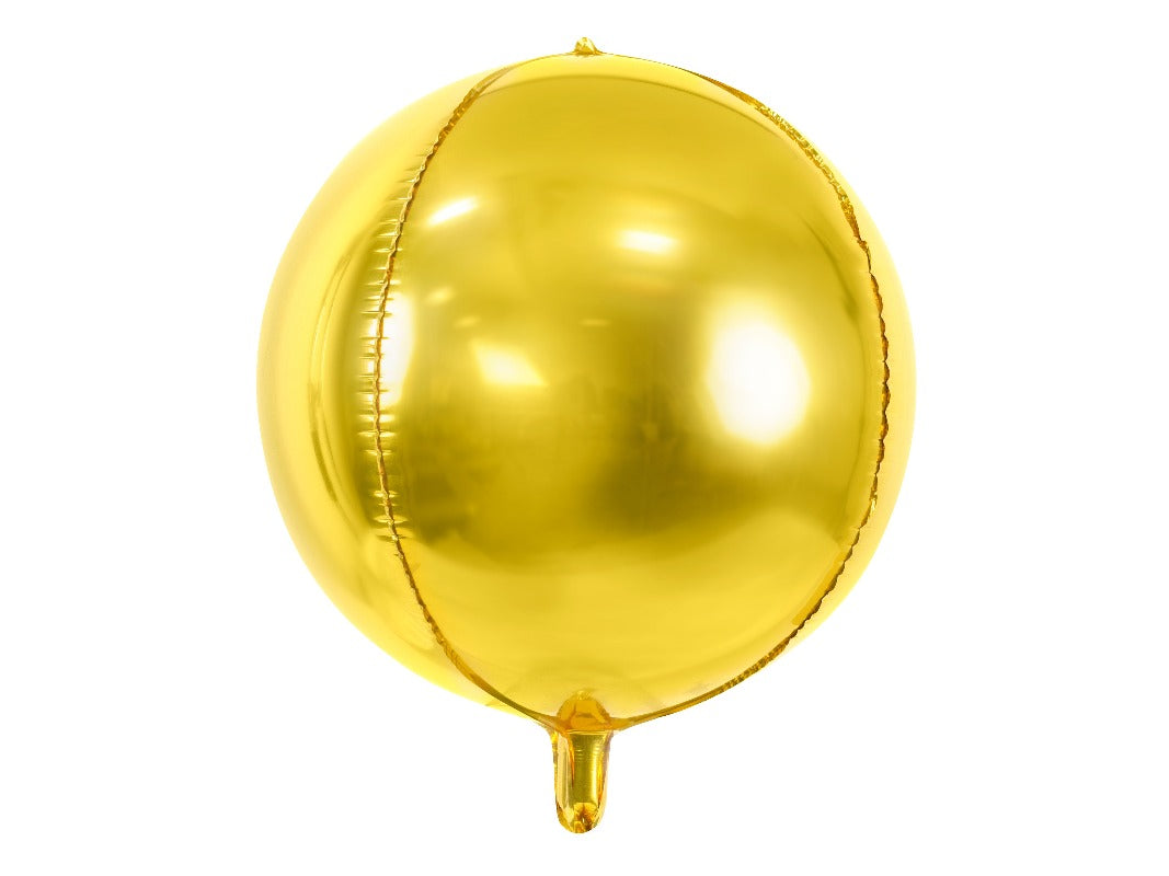 Rund folieballon i guld 40 cm