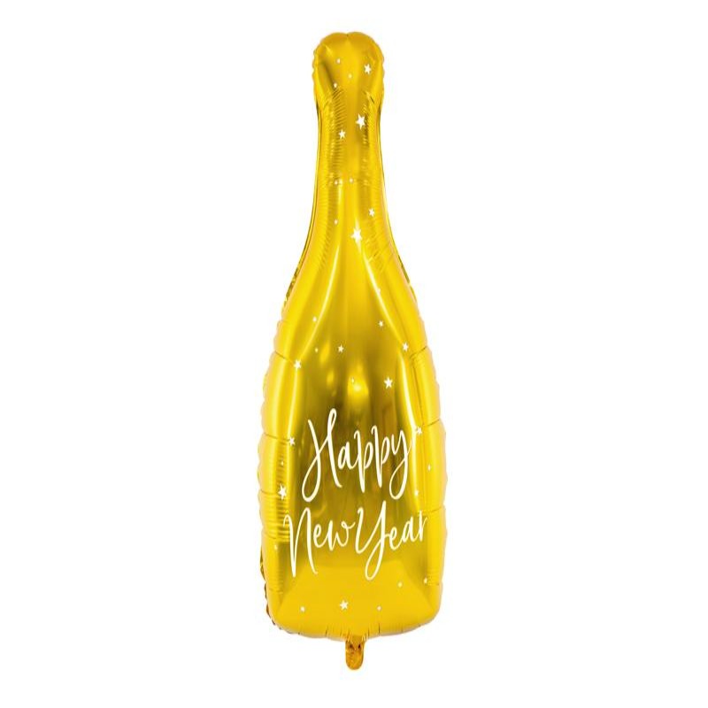 Flot Nytårs folie ballon i guld med teksten Happy New Year