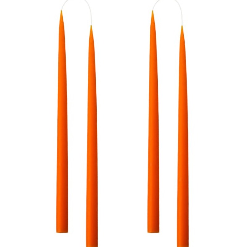 orange stearinlys fra kunstindustriens lys