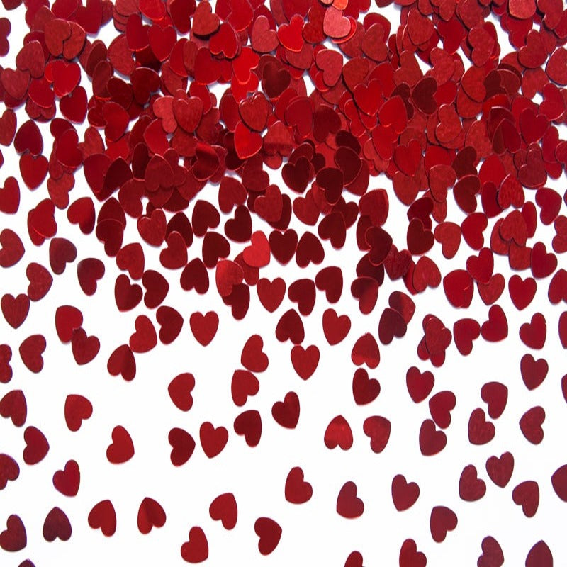 Konfetti hjerter røde, red, 5mm, 30g