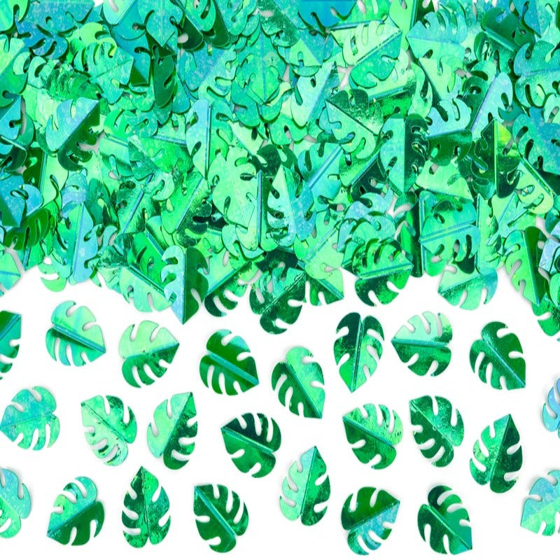 Metallic konfetti grønne blade, 15g