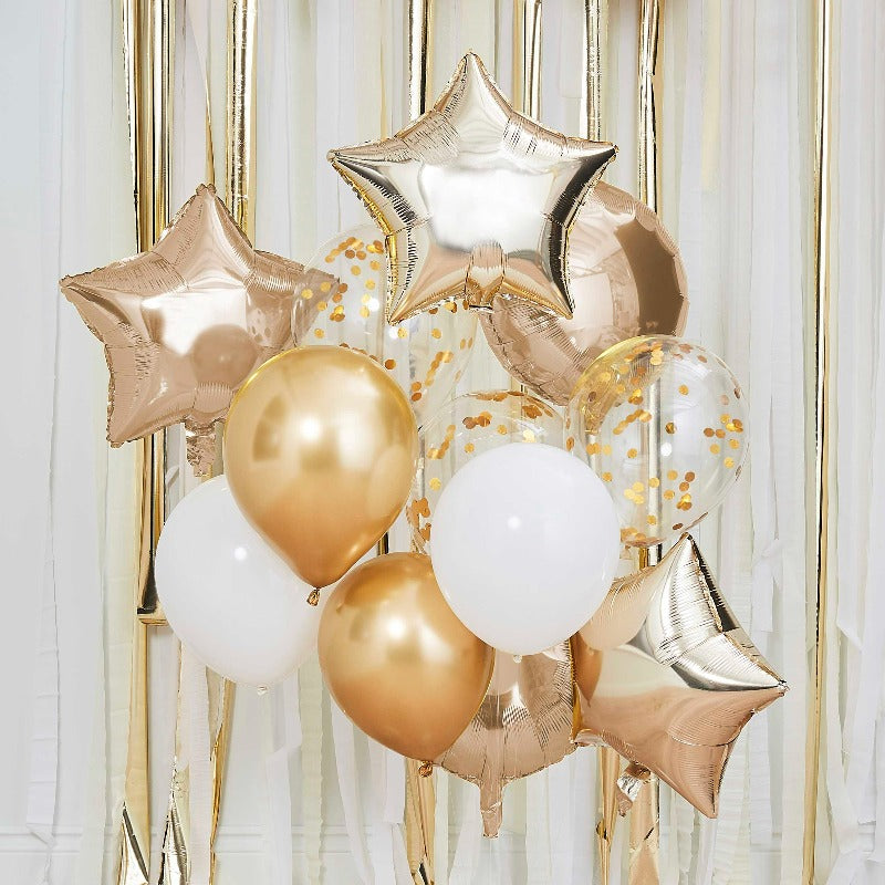 Ballonbuket i Metallic guld