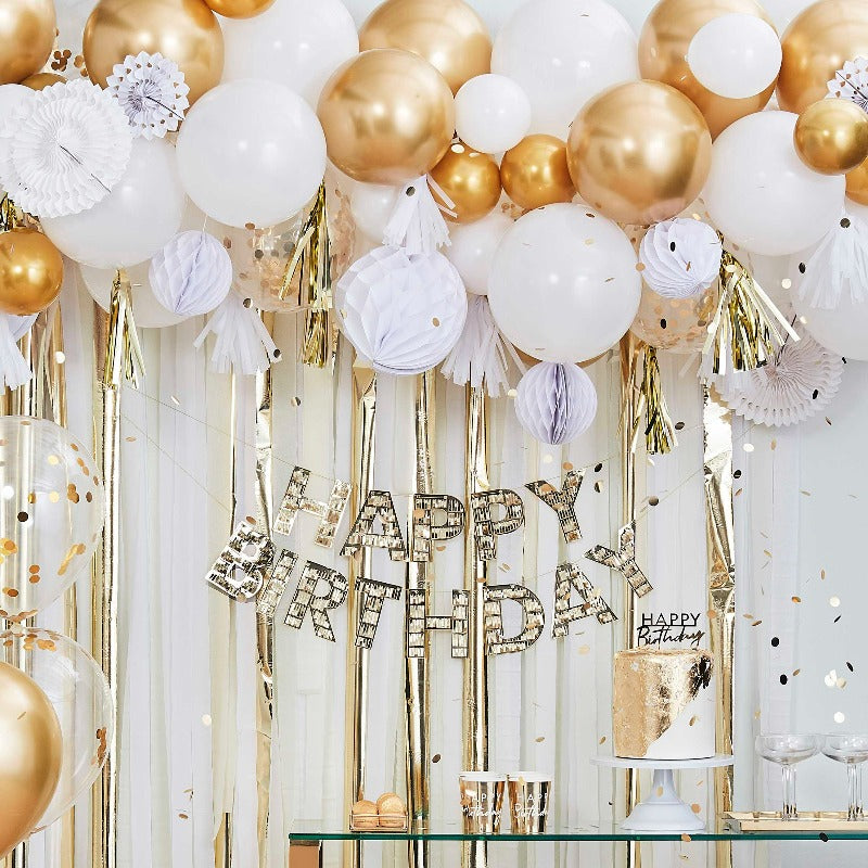 Ballonbuket i Metallic guld