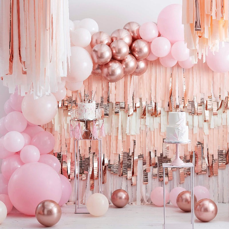 Konfetti balloner i lyserød og rosa guld