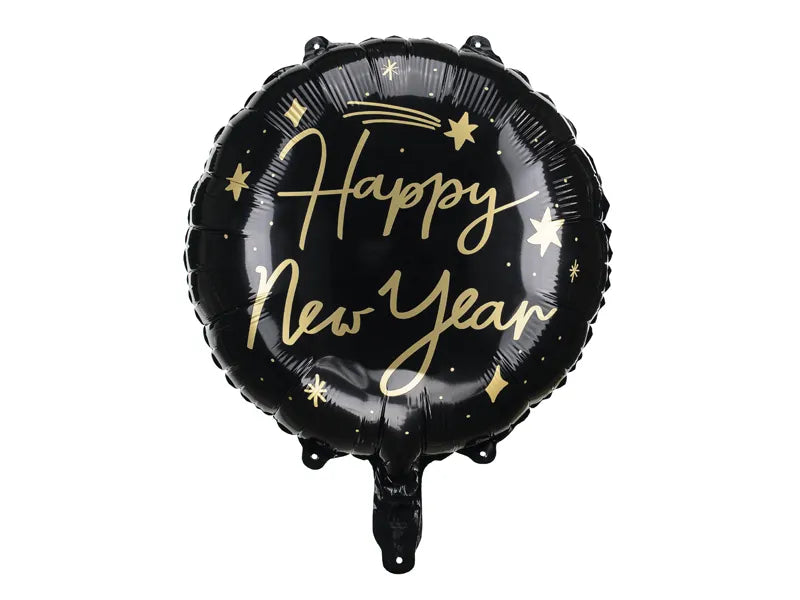 Sort Happy New Year folieballon