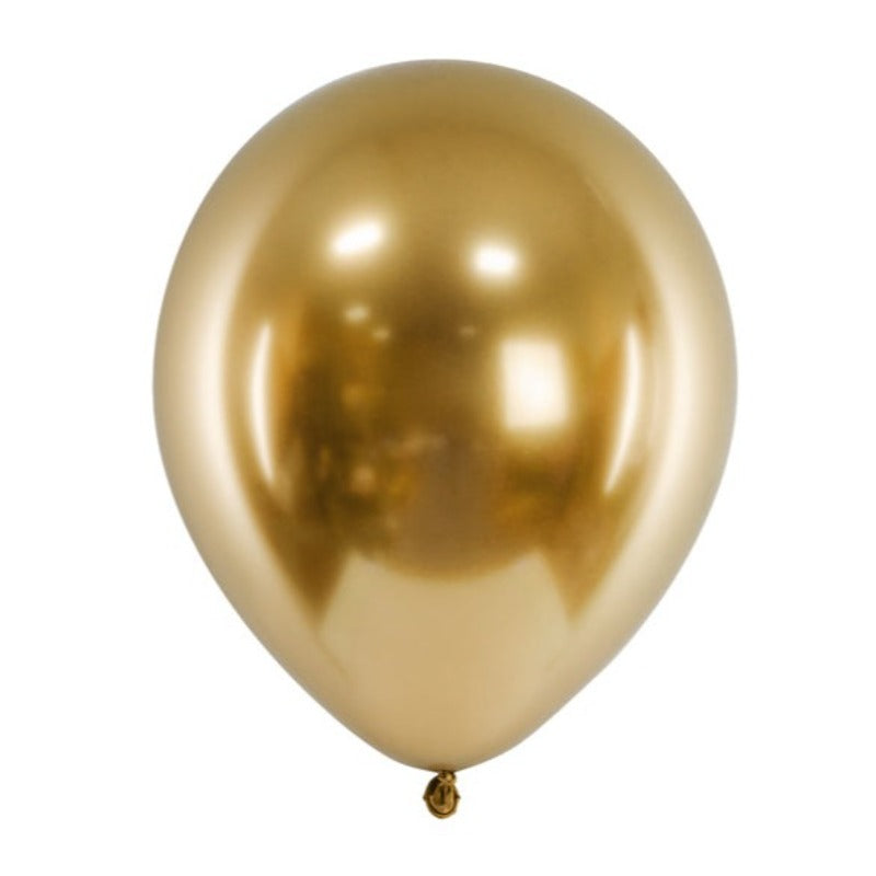 Glossy balloner 30 cm, guld 10 stk.
