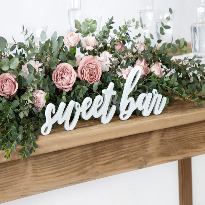 Sweet Bar Skilt i hvid 37 x 10cm