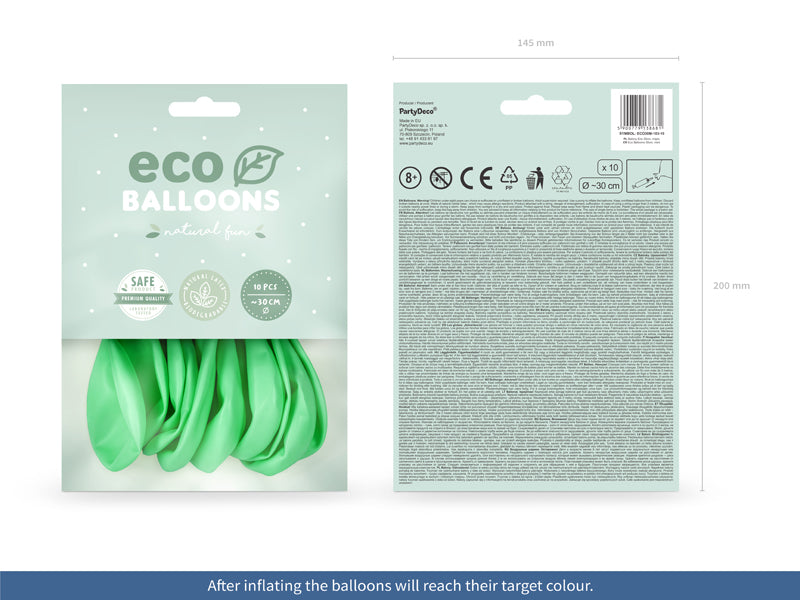 Mint grønne metallic balloner i  30 cm/ 10 stk.
