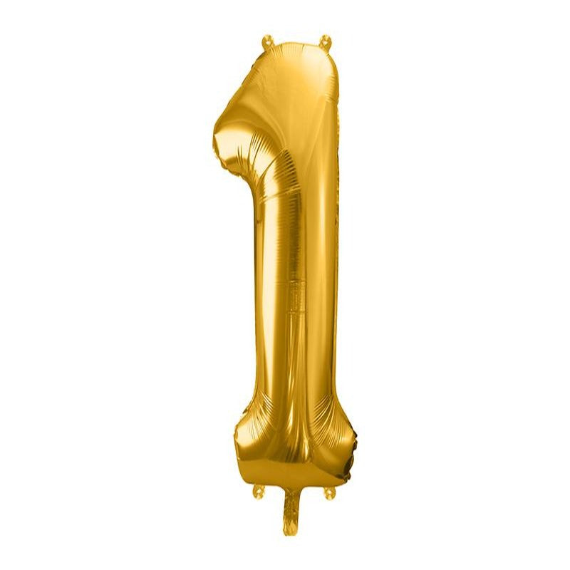 Folie Tal ballon i Guld 86 cm nr. 0-9