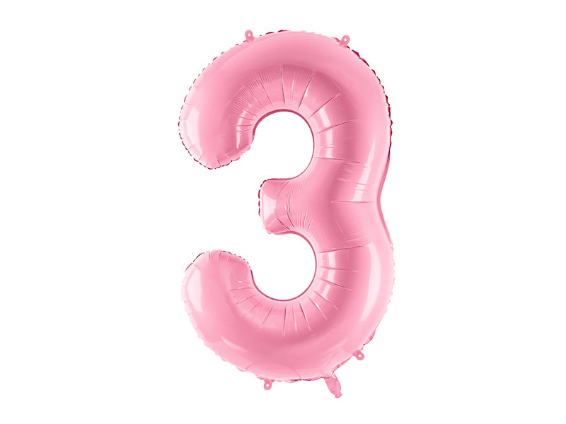 Pastel pink Folie ballon nr. 0,1,2,3,4,5,6,7,8,9 86cm