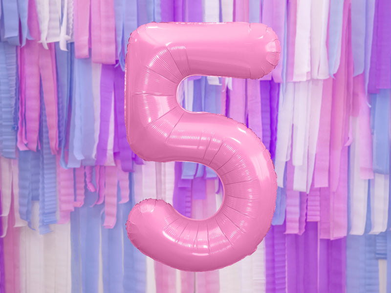 Pastel pink Folie ballon nr. 0,1,2,3,4,5,6,7,8,9 86cm