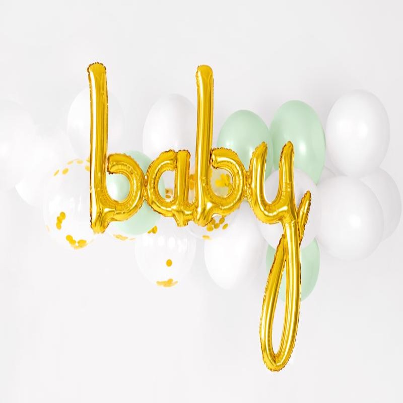 Baby Folie ballon i guld 73.5 x 75.5cm
